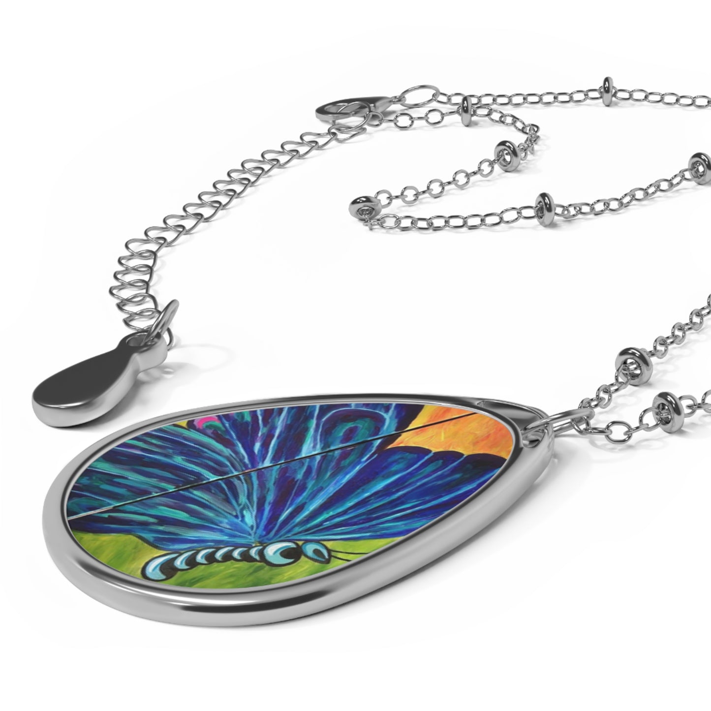 Butterfly Oval Necklace