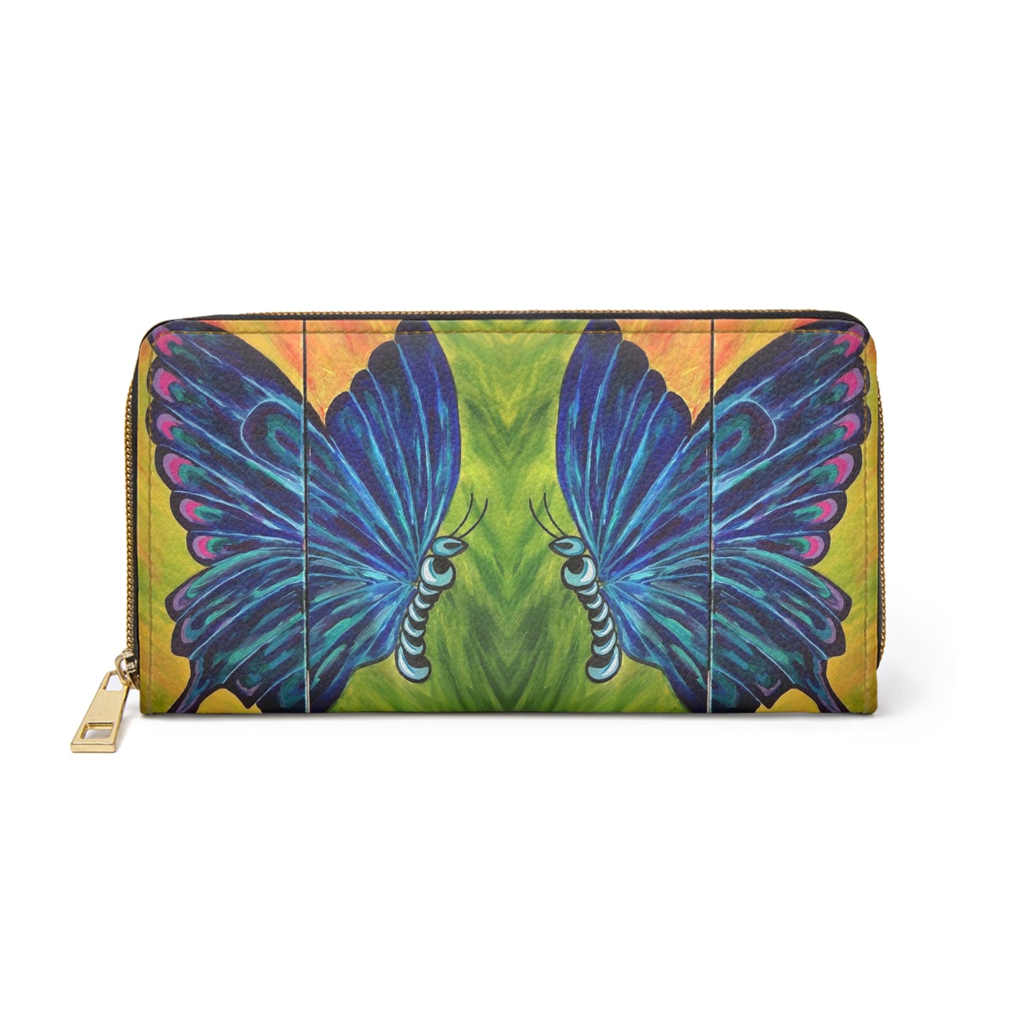 Painted Butterfly Zipper Wallet