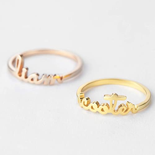 Stackable Name Ring, Stackable Mother Rings, Minimalist Ring, Mom Ring