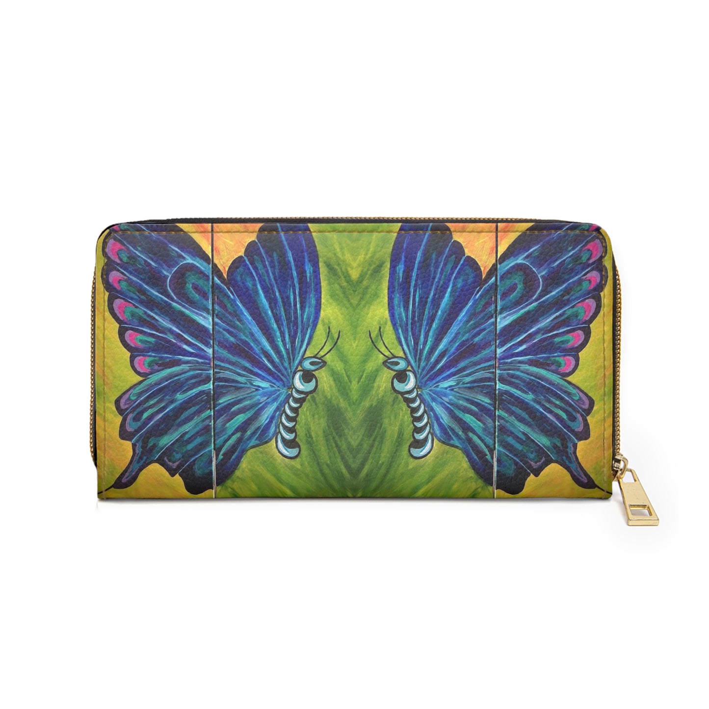 Painted Butterfly Zipper Wallet