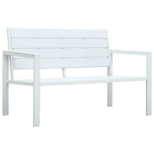 Garden Bench 47.2" HDPE White Wood Look