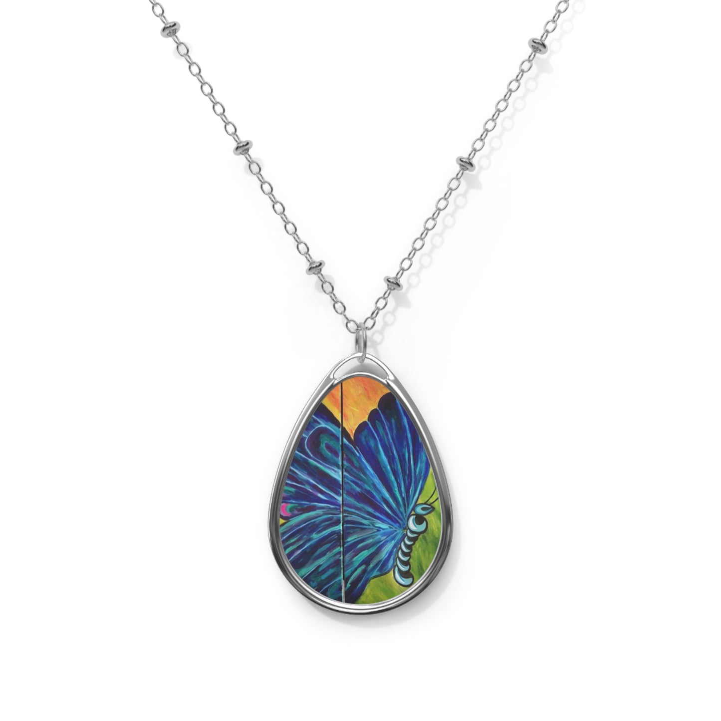 Butterfly Oval Necklace