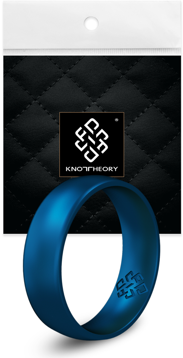 Metallic Blue Breathable Silicone Ring For Men and Women