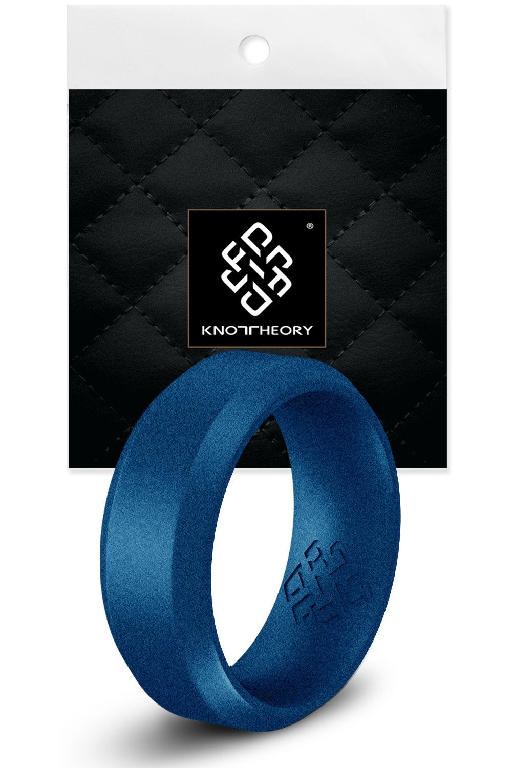 Metal Blue Bevel Edge Breathable Silicone Ring