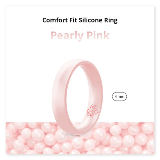 Pearly Pink Breathable Silicone Ring For Women