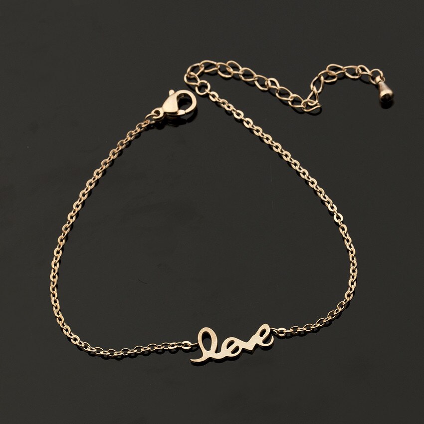 Simple Letter Charm Bangles Women SS