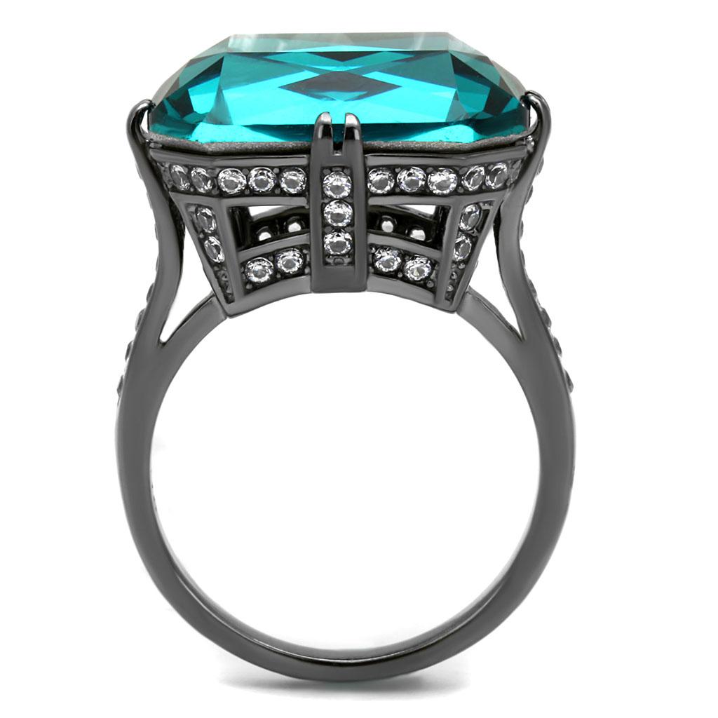 Stainless Steel Synthetic Crystal Ring