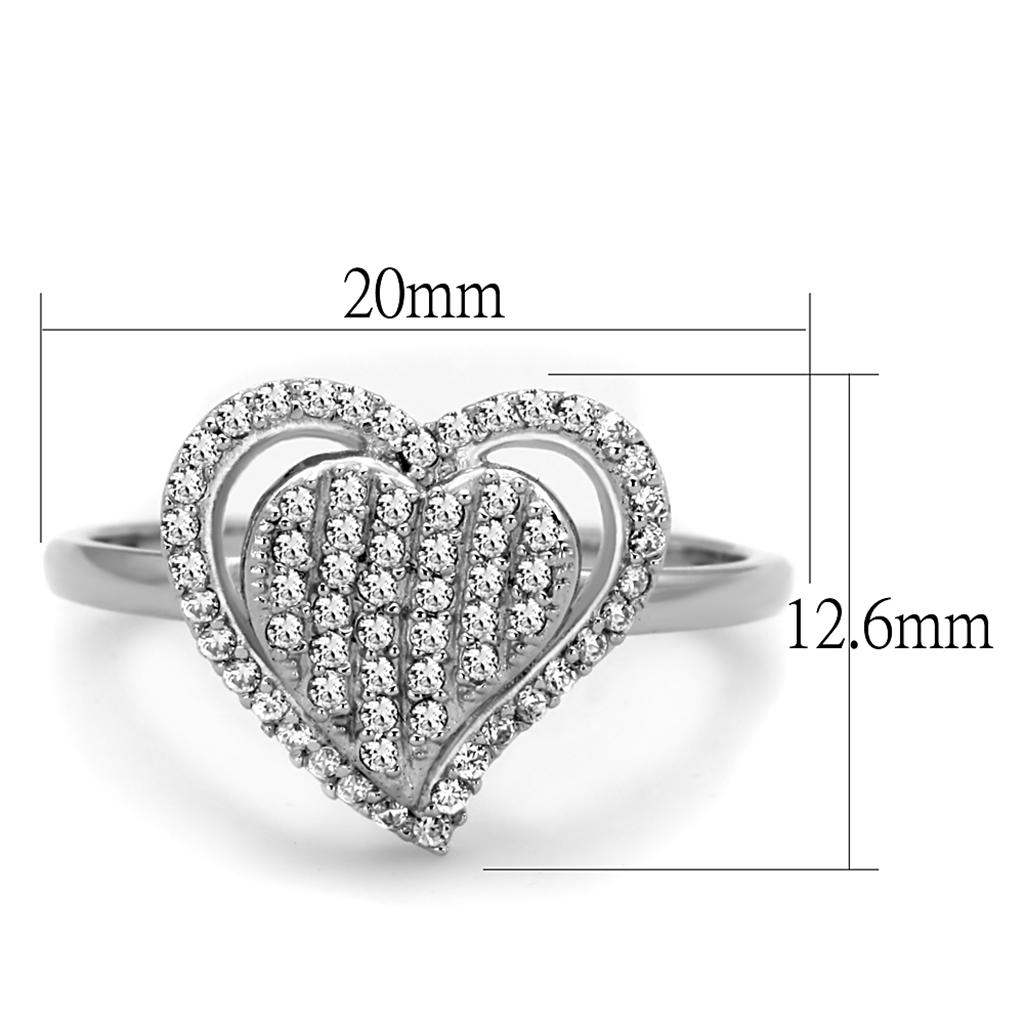 Heart Shaped Sterling Silver CZ