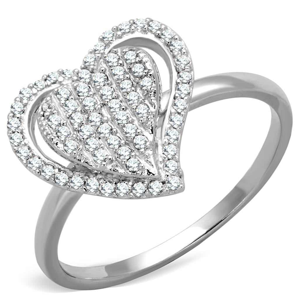 Heart Shaped Sterling Silver CZ