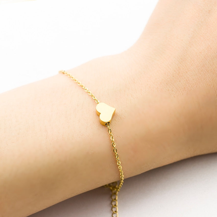 Tiny Heart Bracelet For Women SS