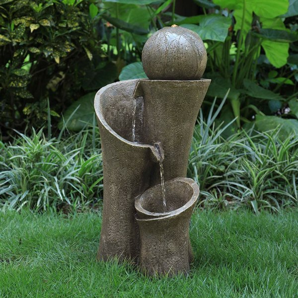 24inches Outdoor Waterfall Garden Fountain