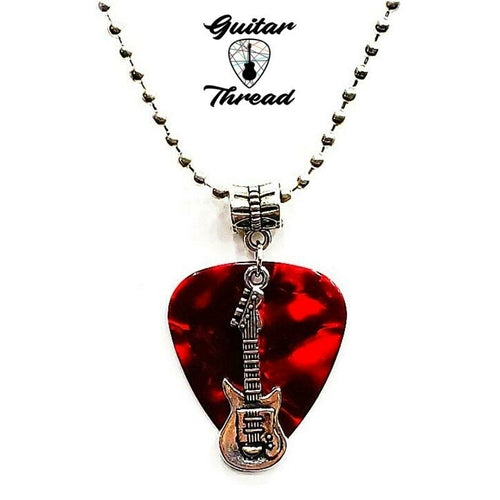 Handmade Guitar Pick Necklace | Guitar Charm Necklace