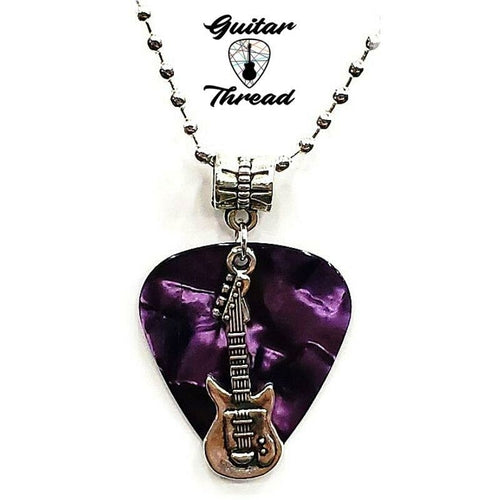 Handmade Guitar Pick Necklace | Guitar Charm Necklace