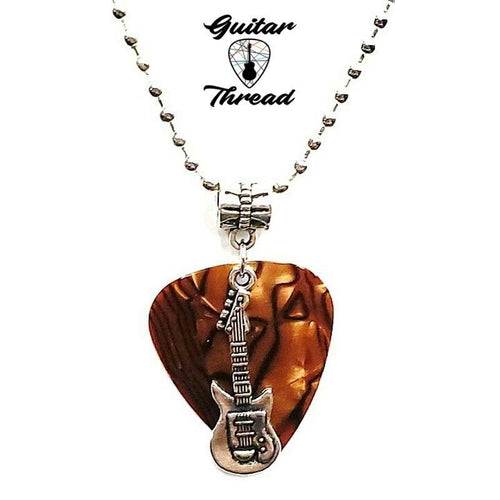 Handmade Guitar Pick Necklace | Guitar Charm Necklace