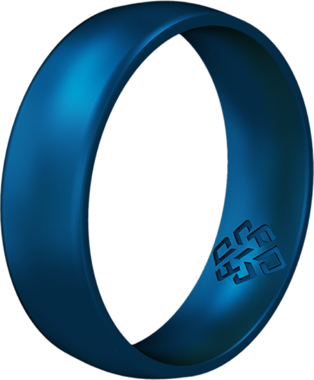 Metallic Blue Breathable Silicone Ring For Men and Women