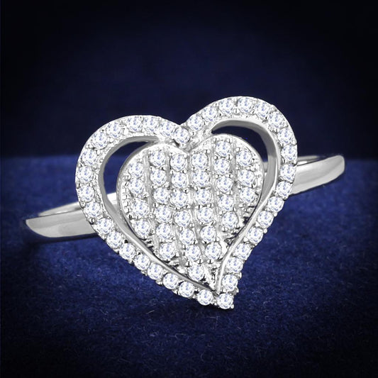 Heart Shaped Sterling Silver CZ