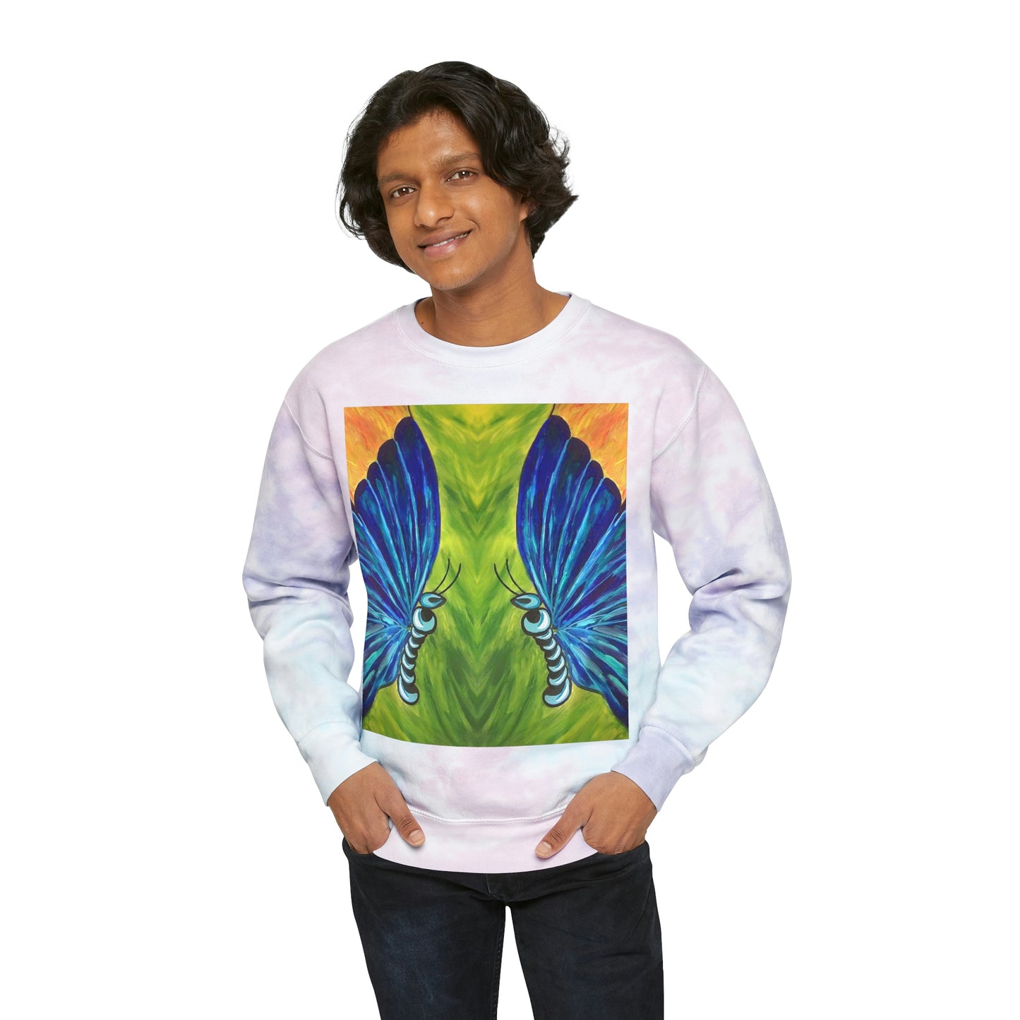 Butterfly Painting Tie-Dye Sweatshirt