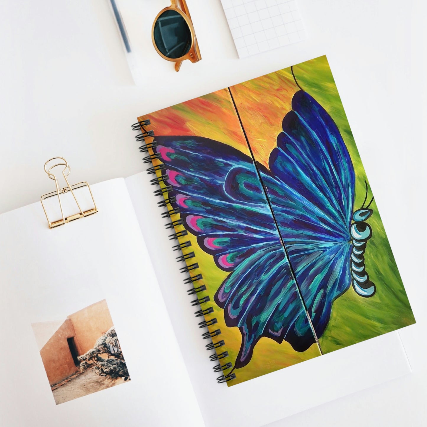 BUTTERFLY PAINTING Spiral Notebook - Ruled Line