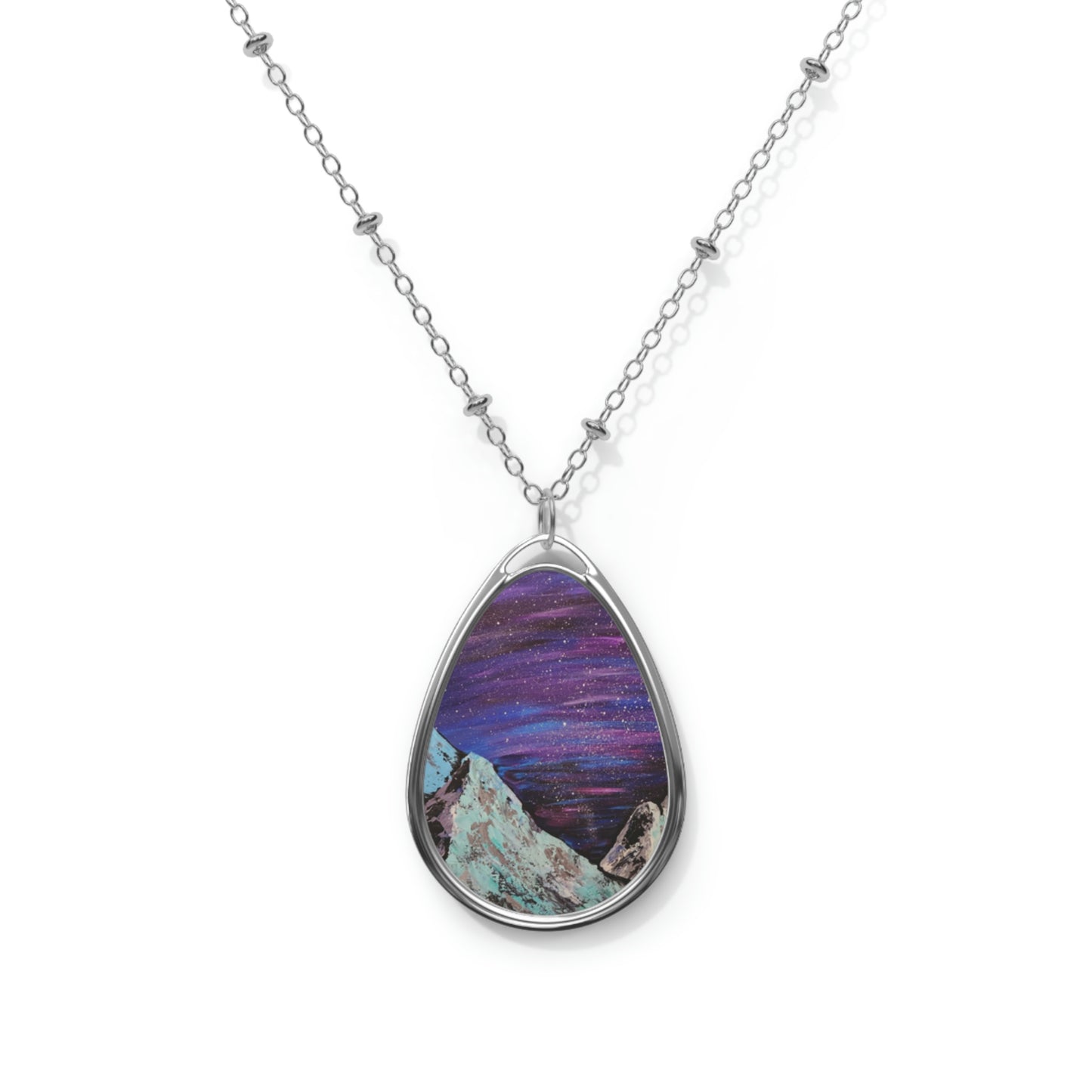 Mountain Scape Oval Necklace