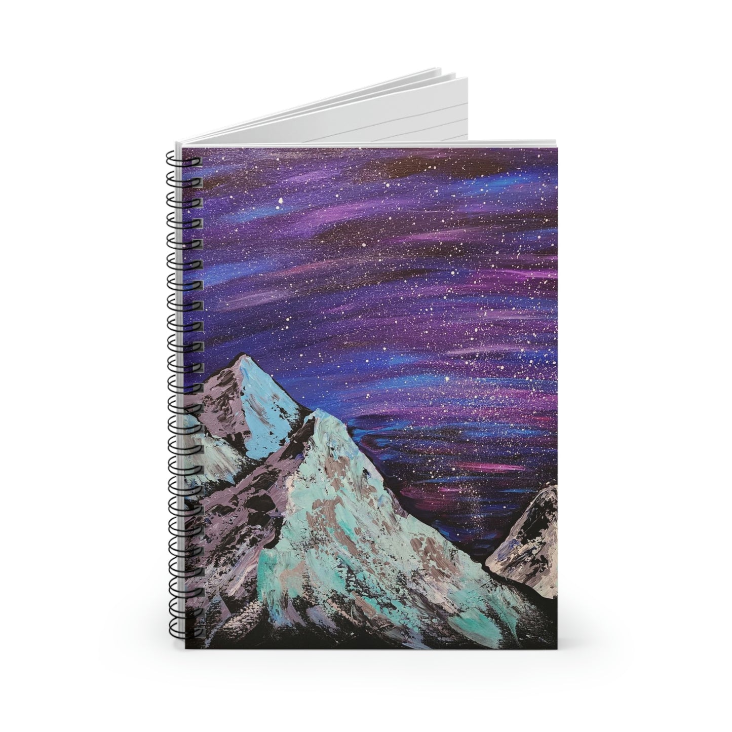 Mountain Scape Painting Spiral Notebook - Ruled Line