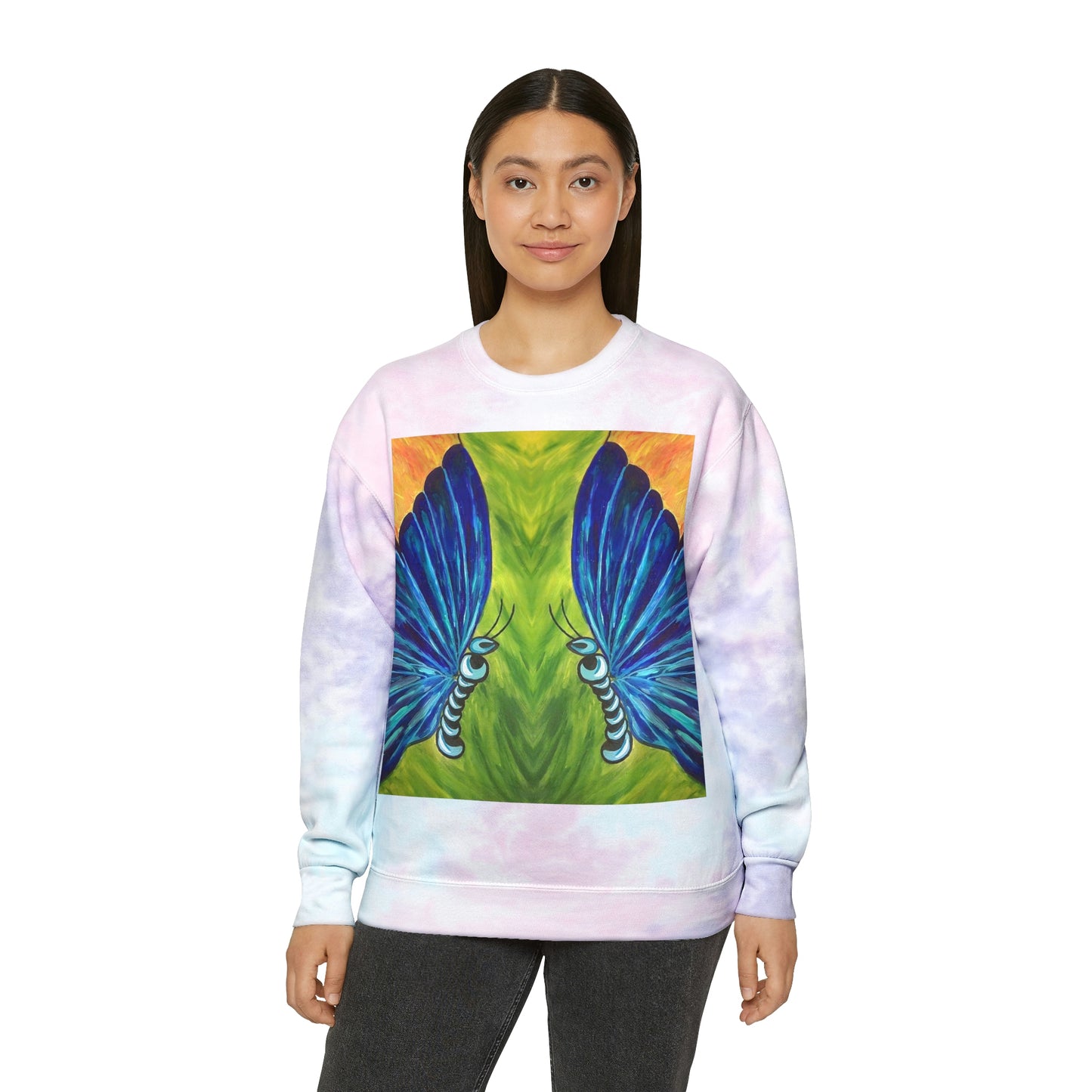 Butterfly Painting Tie-Dye Sweatshirt