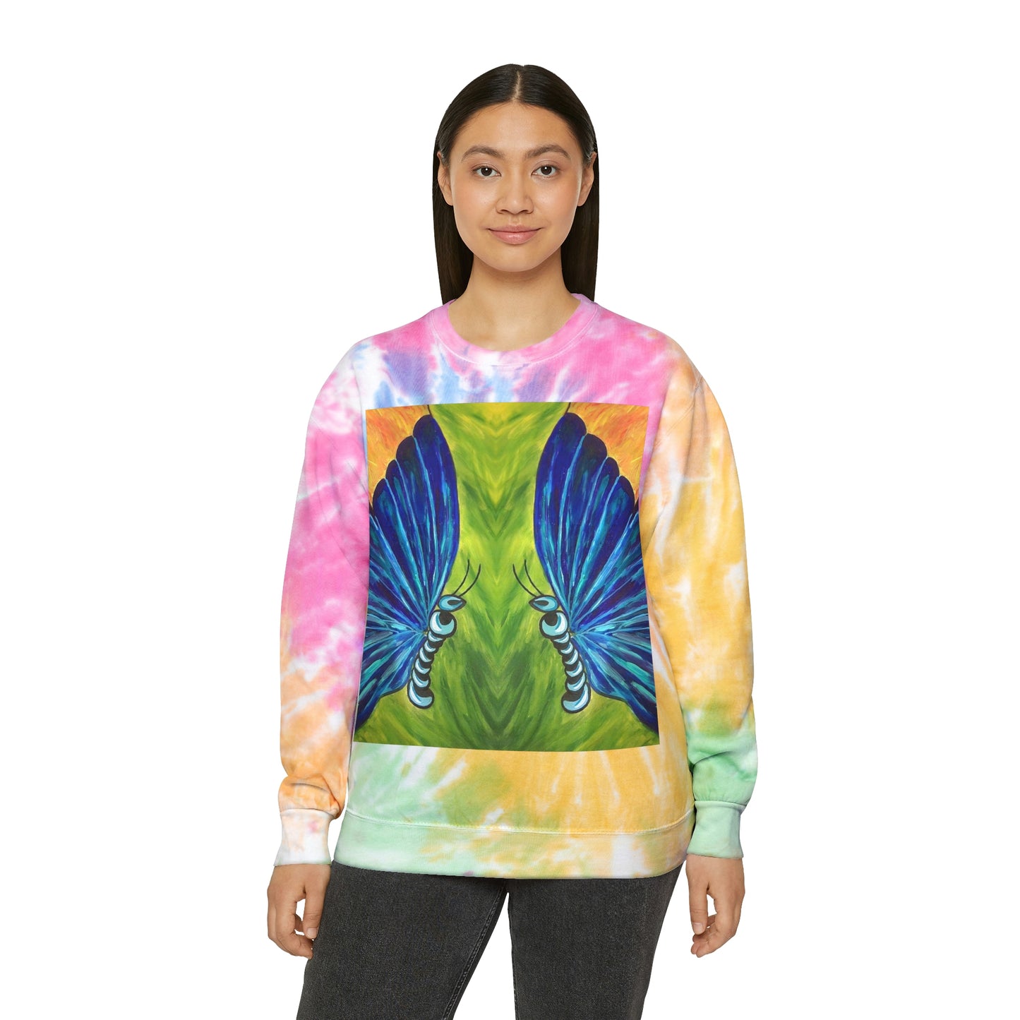 Butterfly Painting Tie-Dye Sweatshirt