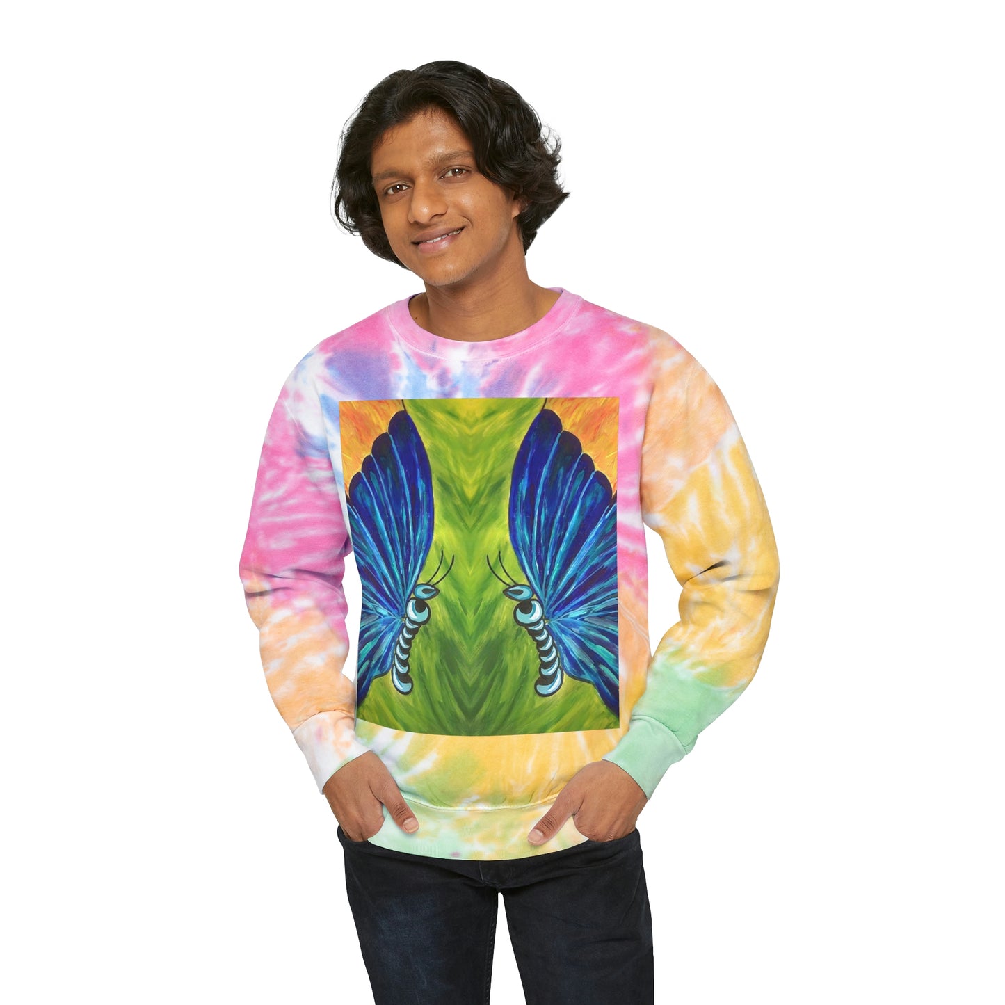 Butterfly Painting Tie-Dye Sweatshirt