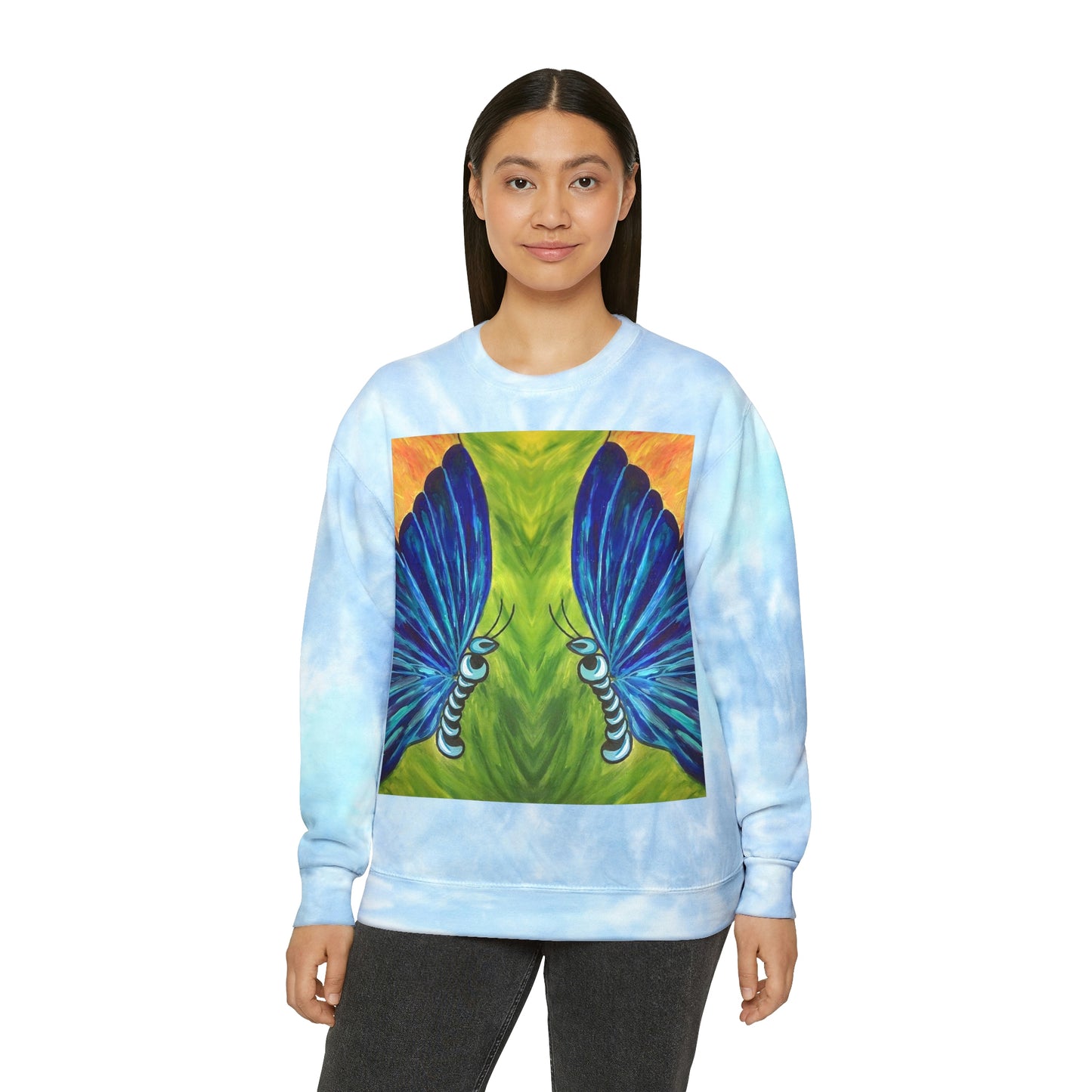 Butterfly Painting Tie-Dye Sweatshirt