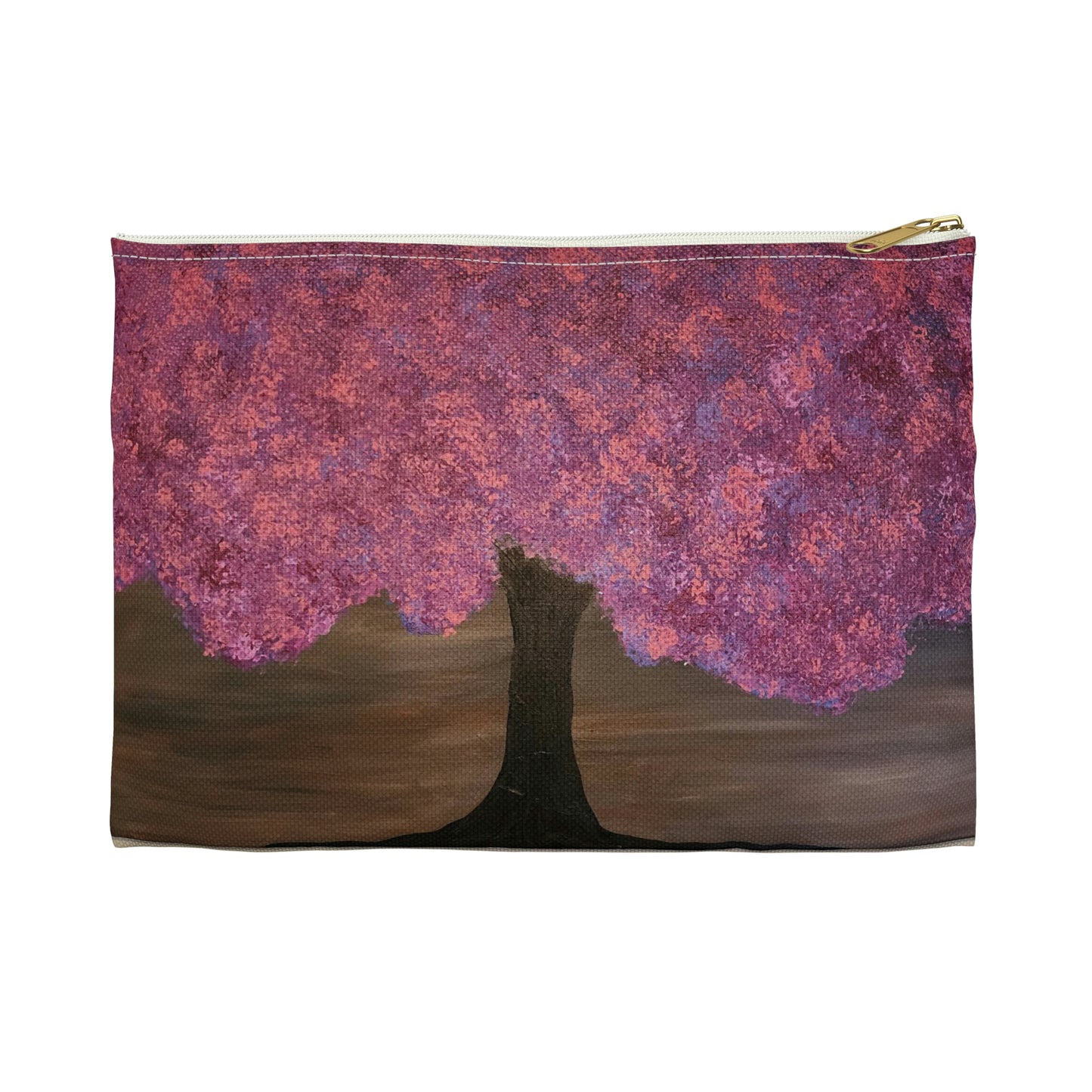 Purple Tree Painting Accessory Pouch