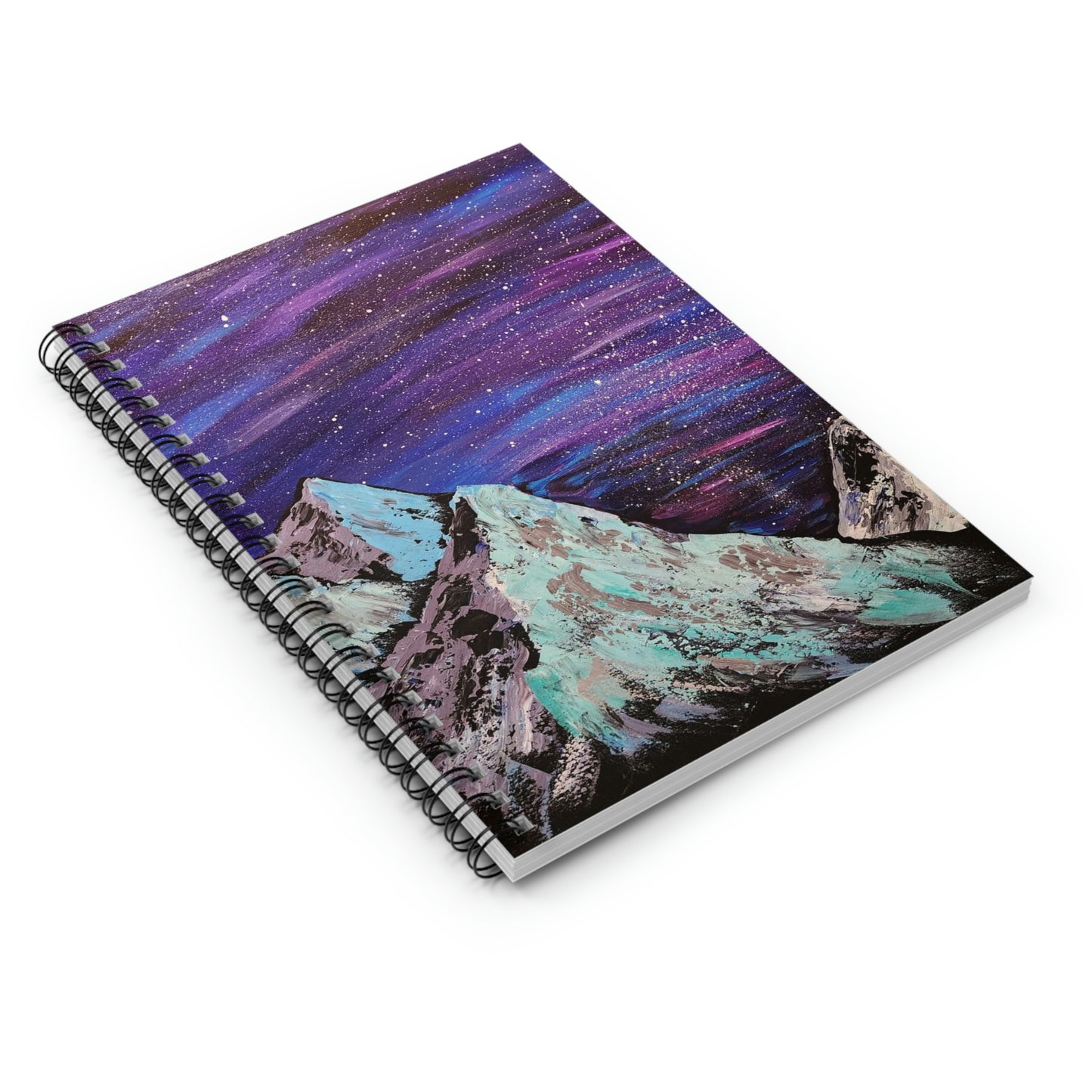 Mountain Scape Painting Spiral Notebook - Ruled Line