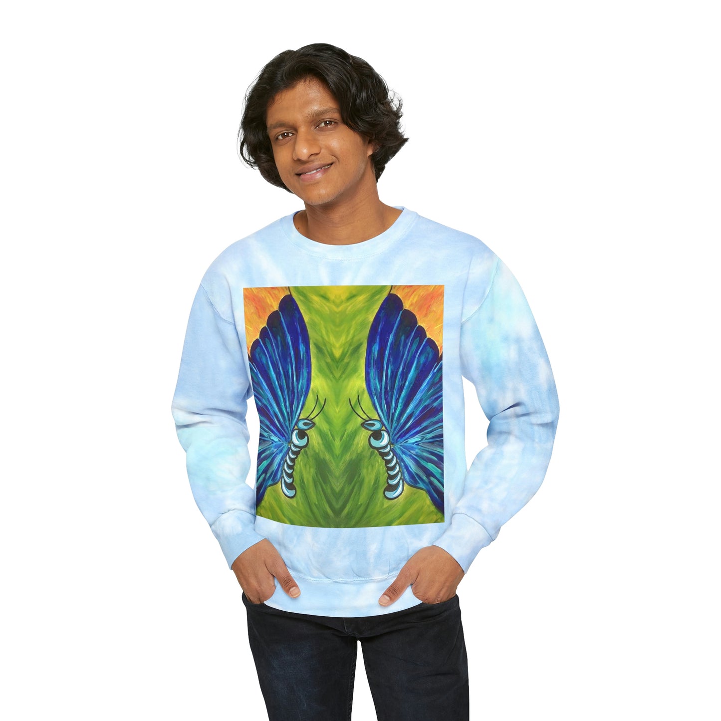 Butterfly Painting Tie-Dye Sweatshirt